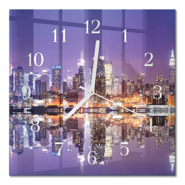 Orologio in vetro decorativo quadrato Città