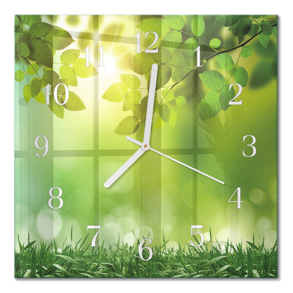 Quadrato orologio quadrato in vetro Primavera