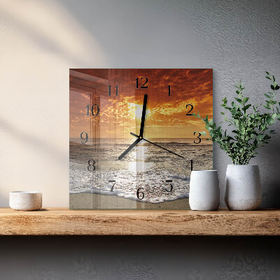 Quadrato orologio da parete Spiaggia mare