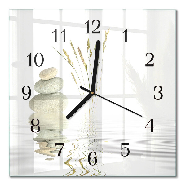 Quadrato orologio in vetro decorativo Pietre