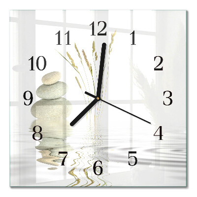 Quadrato orologio in vetro decorativo Pietre