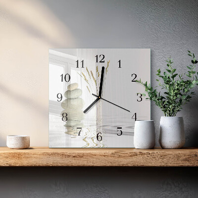 Quadrato orologio in vetro decorativo Pietre