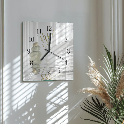 Quadrato orologio in vetro decorativo Pietre