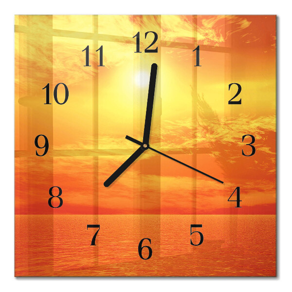 Quadrato orologio in vetro decorativo Soleggiato