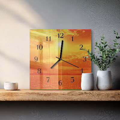 Quadrato orologio in vetro decorativo Soleggiato