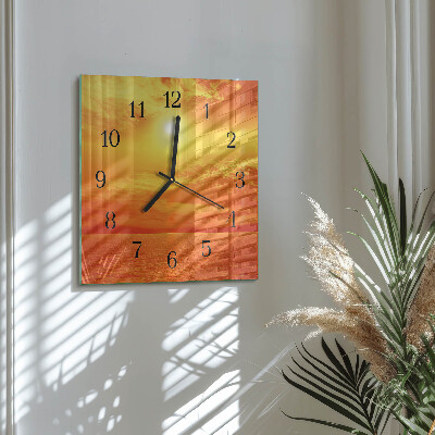 Quadrato orologio in vetro decorativo Soleggiato