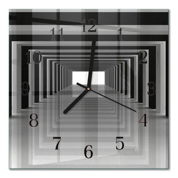 Orologio quadrato in vetro Tunnel 3D