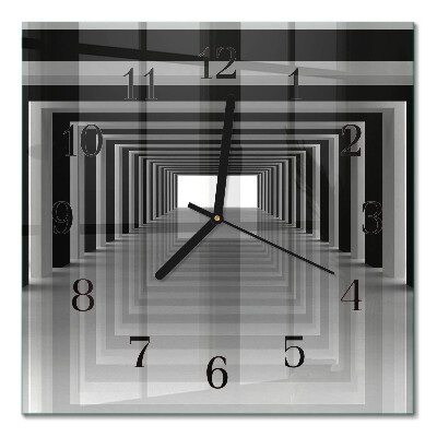 Orologio quadrato in vetro Tunnel 3D