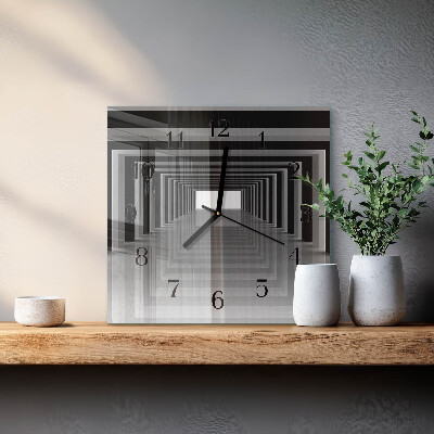 Orologio quadrato in vetro Tunnel 3D