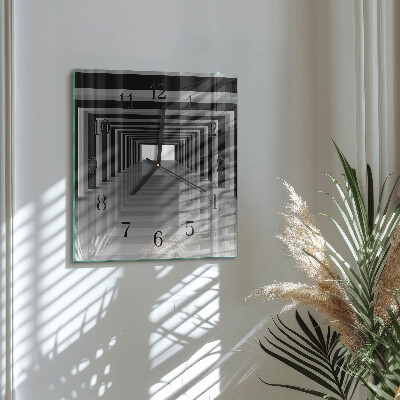 Orologio quadrato in vetro Tunnel 3D