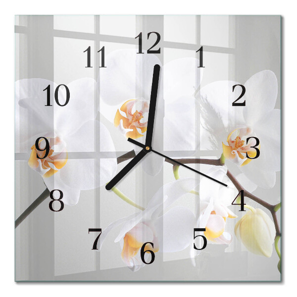 Quadrato orologio da parete Orchidea