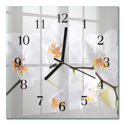 Quadrato orologio da parete Orchidea