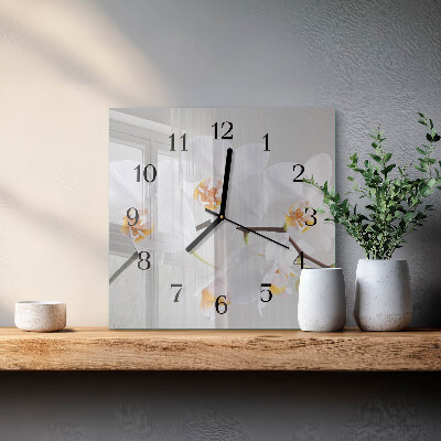 Quadrato orologio da parete Orchidea