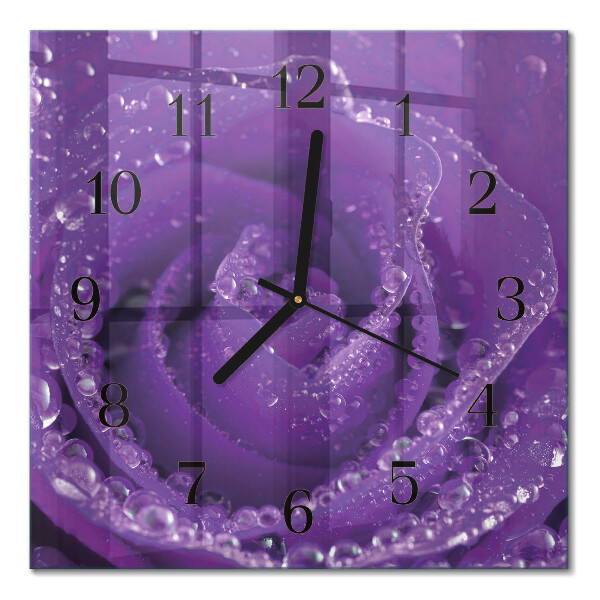 Orologio quadrato in vetro Rosa