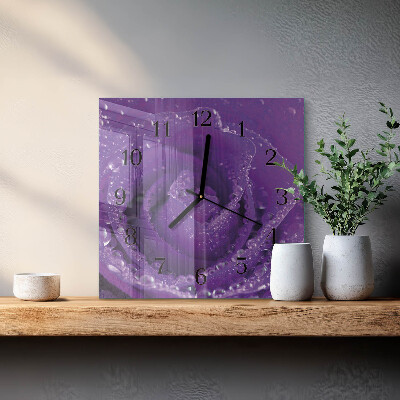 Orologio quadrato in vetro Rosa