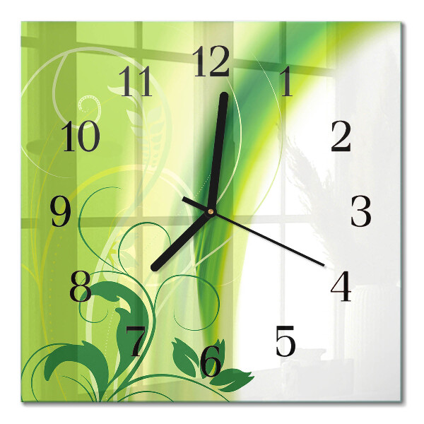 Quadrato orologio in vetro decorativo Motivo floreale