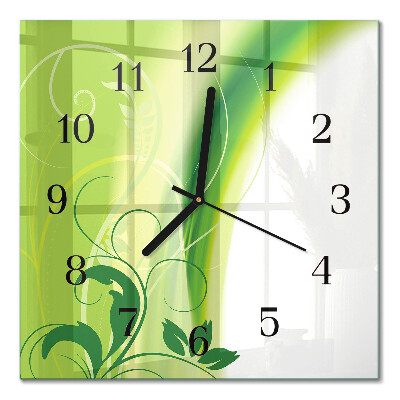 Quadrato orologio in vetro decorativo Motivo floreale