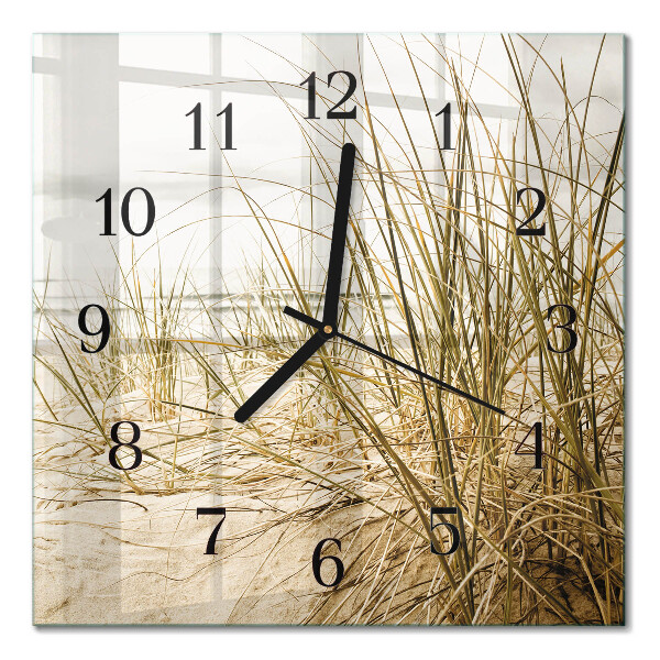 Quadrato orologio da parete Erba da spiaggia