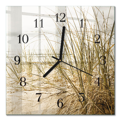 Quadrato orologio da parete Erba da spiaggia