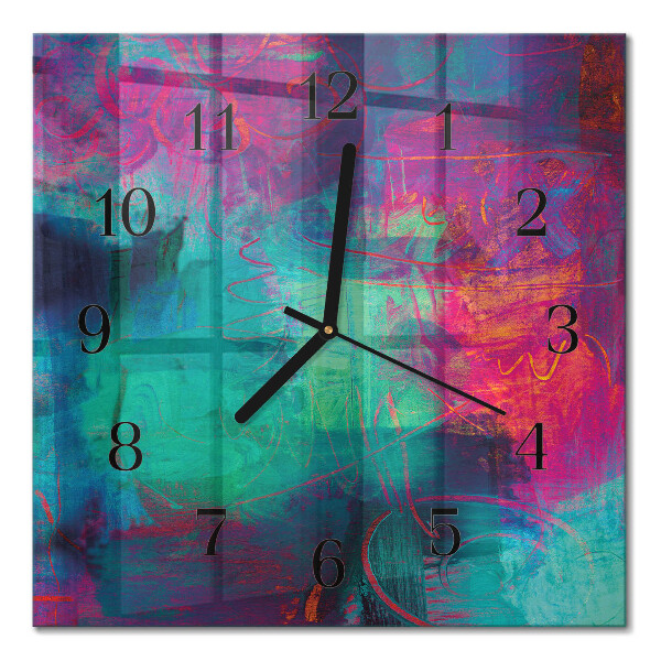 Quadrato orologio in vetro decorativo Immagine colorata