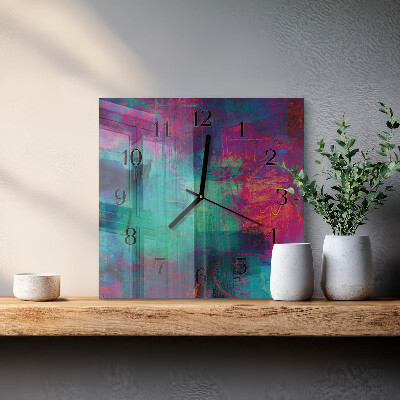Quadrato orologio in vetro decorativo Immagine colorata
