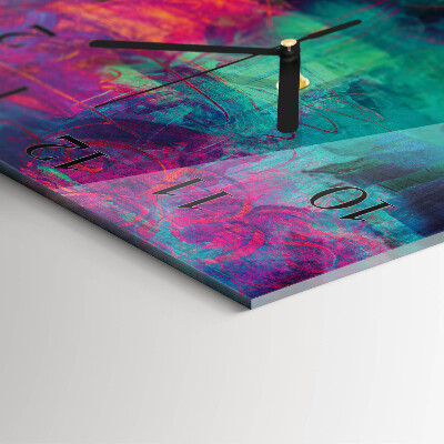 Quadrato orologio in vetro decorativo Immagine colorata