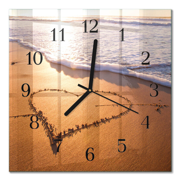 Quadrato orologio da parete Il cuore della spiaggia
