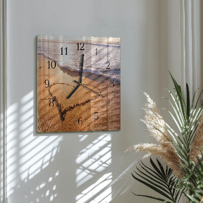 Quadrato orologio da parete Il cuore della spiaggia