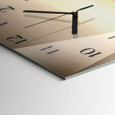 Quadrato orologio in vetro decorativo Ponte in seppia