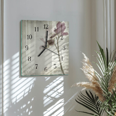 Quadrato orologio in vetro decorativo Fiore vintage