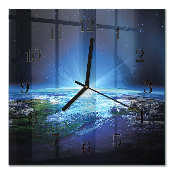Orologio quadrato in vetro L'universo della Terra