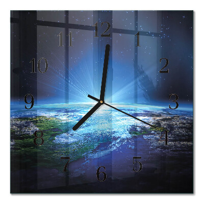 Orologio quadrato in vetro L'universo della Terra