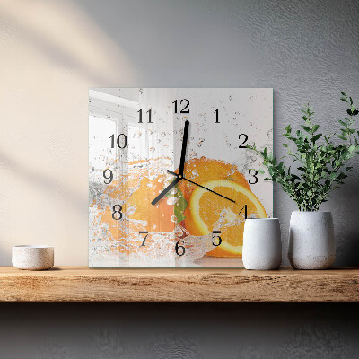 Orologio quadrato in vetro Arance