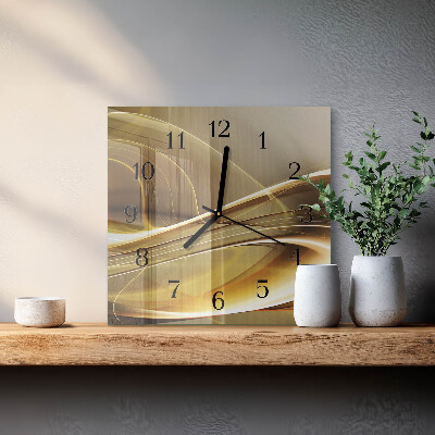 Quadrato orologio in vetro decorativo Linee astratte
