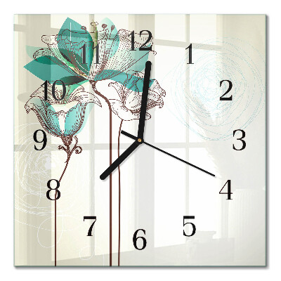Orologio quadrato Fiori vintage