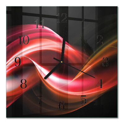 Quadrato orologio in vetro decorativo Linee astratte
