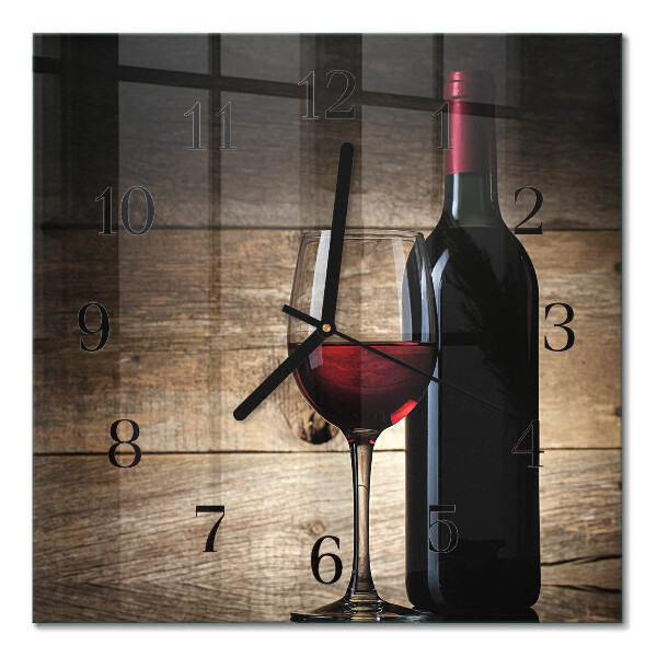 Quadrato orologio in vetro decorativo Vino