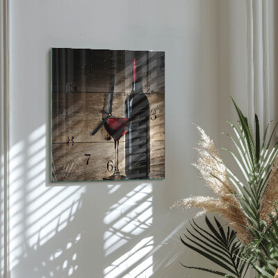 Quadrato orologio in vetro decorativo Vino