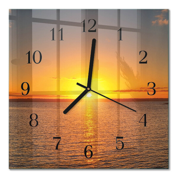 Quadrato orologio in vetro decorativo Tramonto