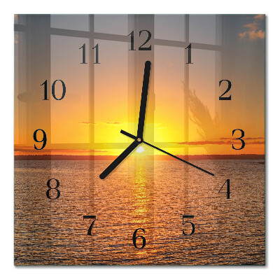 Quadrato orologio in vetro decorativo Tramonto