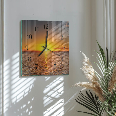 Quadrato orologio in vetro decorativo Tramonto
