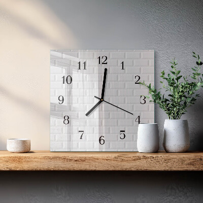 Quadrato orologio in vetro decorativo Mattone