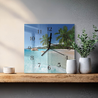 Orologio quadrato in vetro Spiaggia