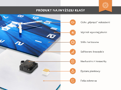 Quadrato orologio da parete Farfalla