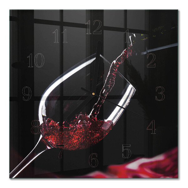 Quadrato orologio in vetro decorativo Vino