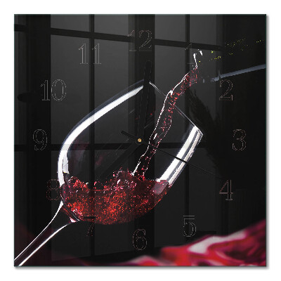Quadrato orologio in vetro decorativo Vino