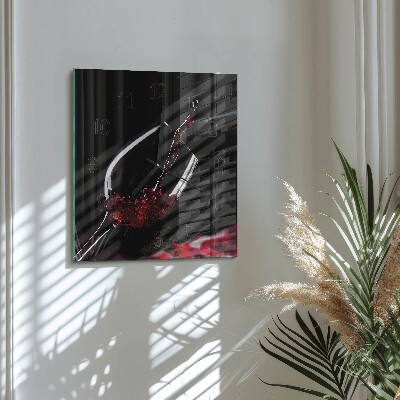 Quadrato orologio in vetro decorativo Vino