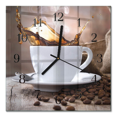Quadrato orologio da parete Caffè