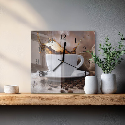 Quadrato orologio da parete Caffè