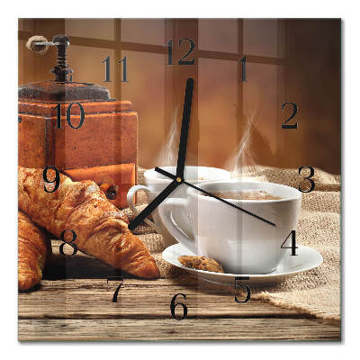 Quadrato orologio in vetro decorativo Macinacaffè